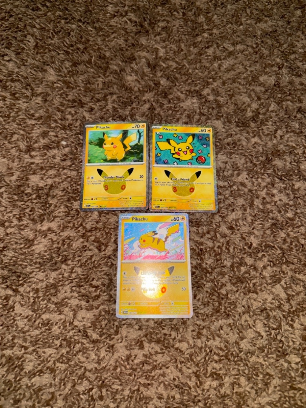3/30 Pokemon 30th Anniversary Pikachu Holo Cards